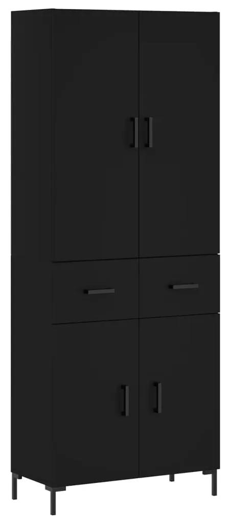 3198146 vidaXL Dulap înalt, negru, 69,5x34x180 cm, lemn compozit