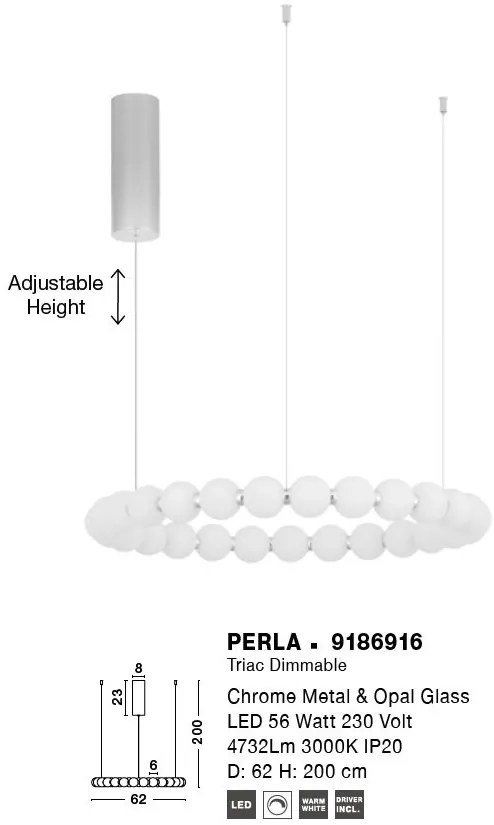Lustra LED suspendata design decorativ PERLA