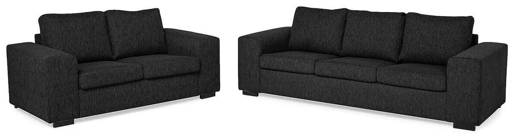 Set mobilier tapițat Scandinavian Choice 414Negru, Tapiterie, Picioare: Plastic