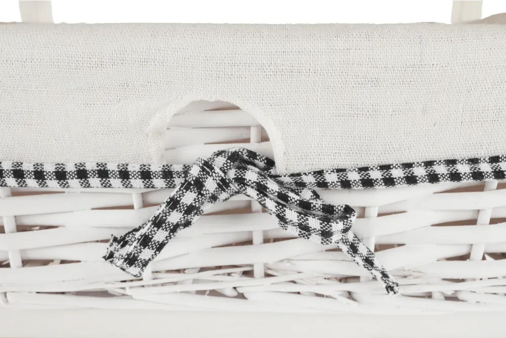 Comodă, 3 coşuri, alb antichizat, RUBY 3