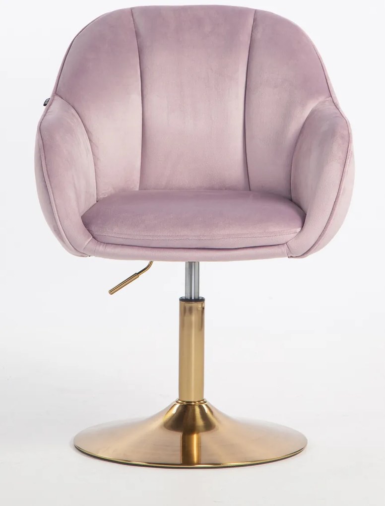 HR2055N Scaun Mov din Catifea cu Bază Aurie