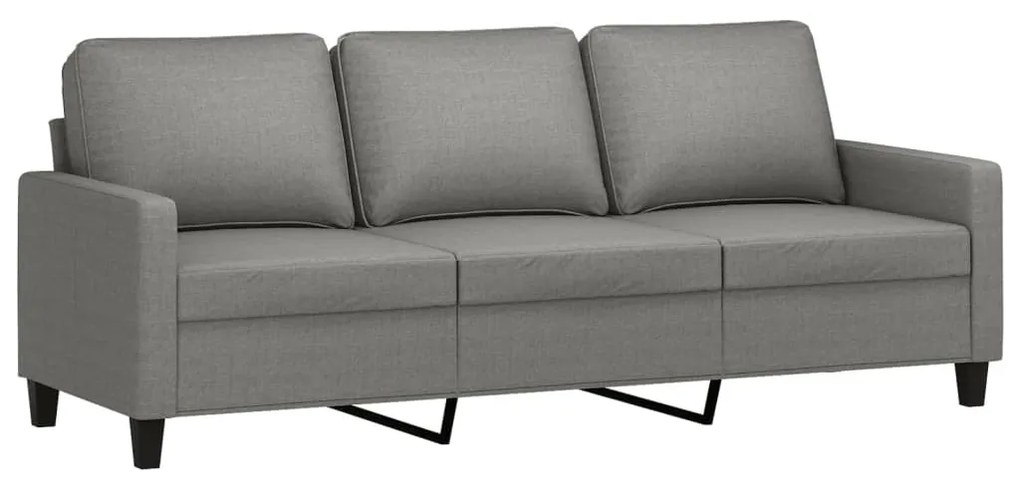 348710 vidaXL Canapea cu 3 locuri, gri închis, 180 cm, material textil