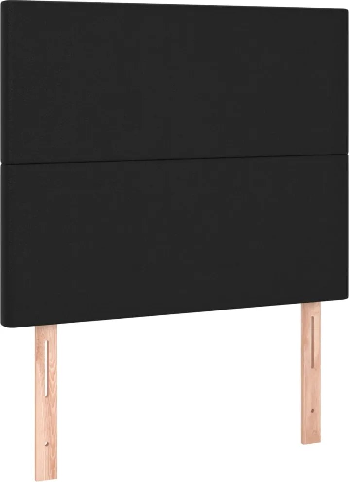 vidaXL Tăblie de pat neagră 100x5x118/128 cm piele ecologică