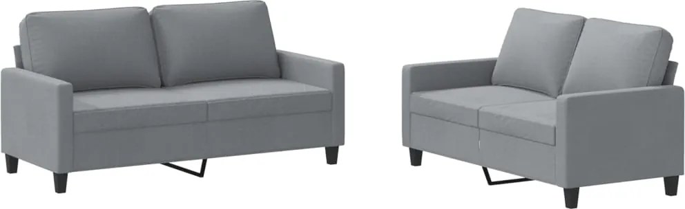 vidaXL Set de canapele cu perne, 2 piese, gri deschis, textil