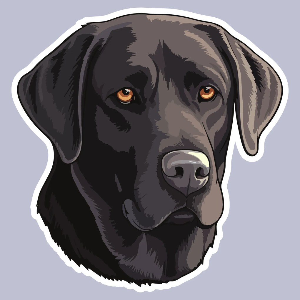PIPPER. Autocolant Labradorul negru mărimea: 15cm