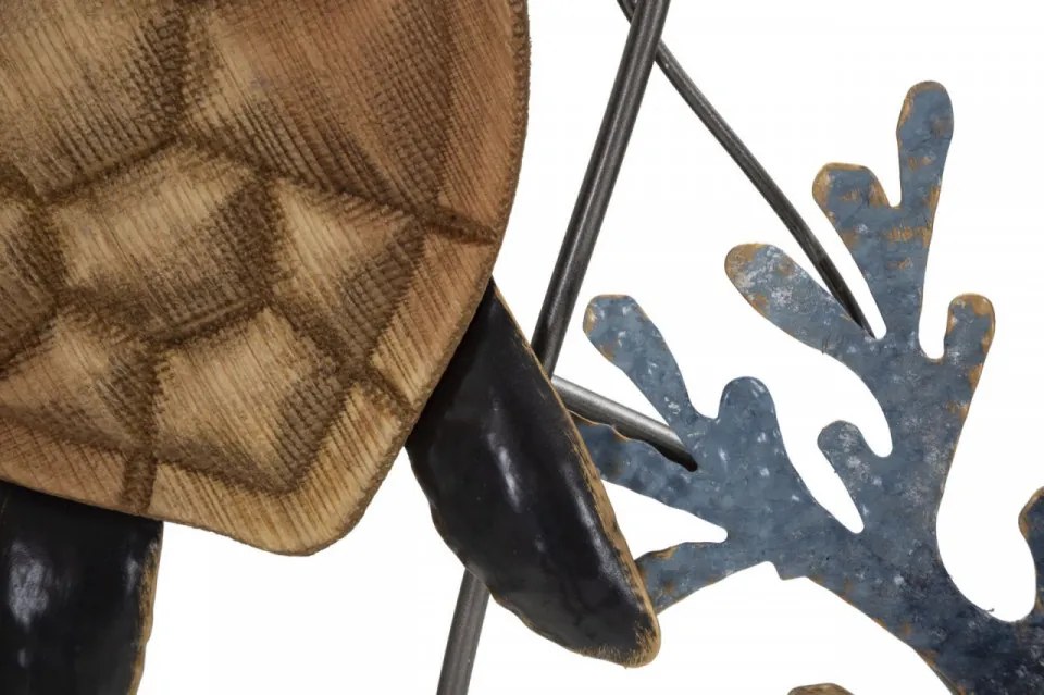 Decoratiune de perete multicolora din metal, 132 x 5,7 x 70 cm, Turtle Mauro Ferreti