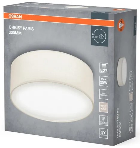 Osram - Plafonieră ORBIS PARIS 1xE27/25W/230V, diametru 30 cm, crem
