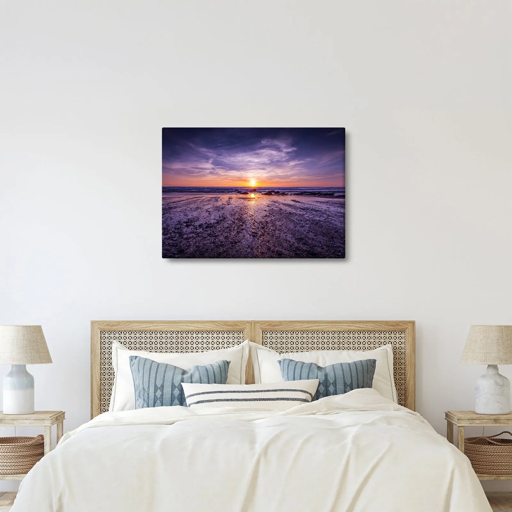 Tabloul cu plaja - apus de soare (70x50 cm)