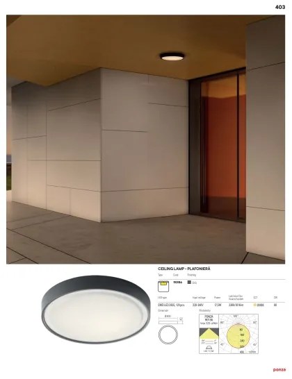 Redo 90155 - Plafonieră LED exterior PONZA 1xLED/16W/230V IP65