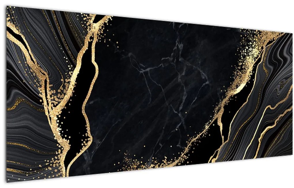 Tablou abstarcției aurii (120x50 cm)