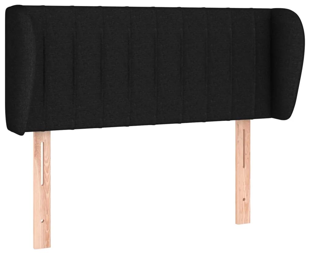 Tablie de pat cu aripioare negru 83x23x78 88 cm material textil 1, Negru, 83 x 23 x 78 88 cm