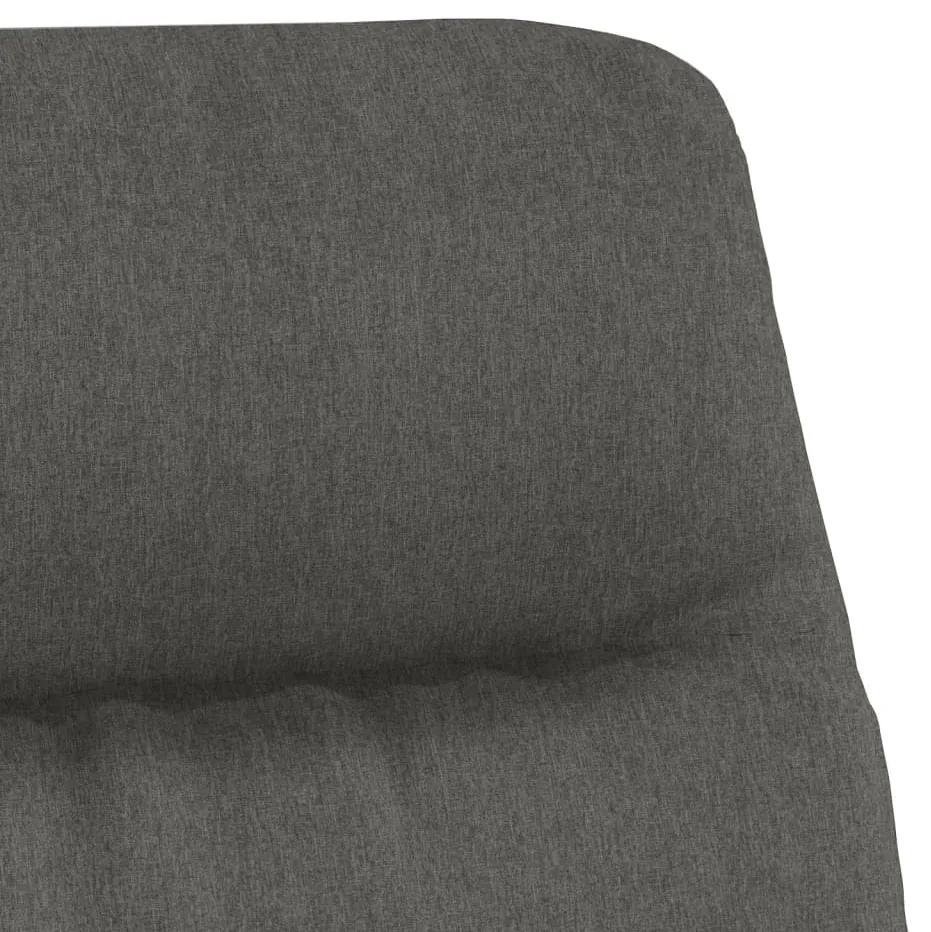 Scaun de relaxare cu taburet, gri inchis textil piele ecologica Morke gra