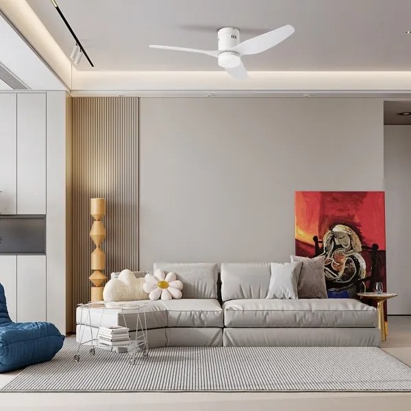 ZEVENTI - Ventilator de tavan LED PADUA LED/18W/230V Wi-Fi Tuya alb + telecomandă