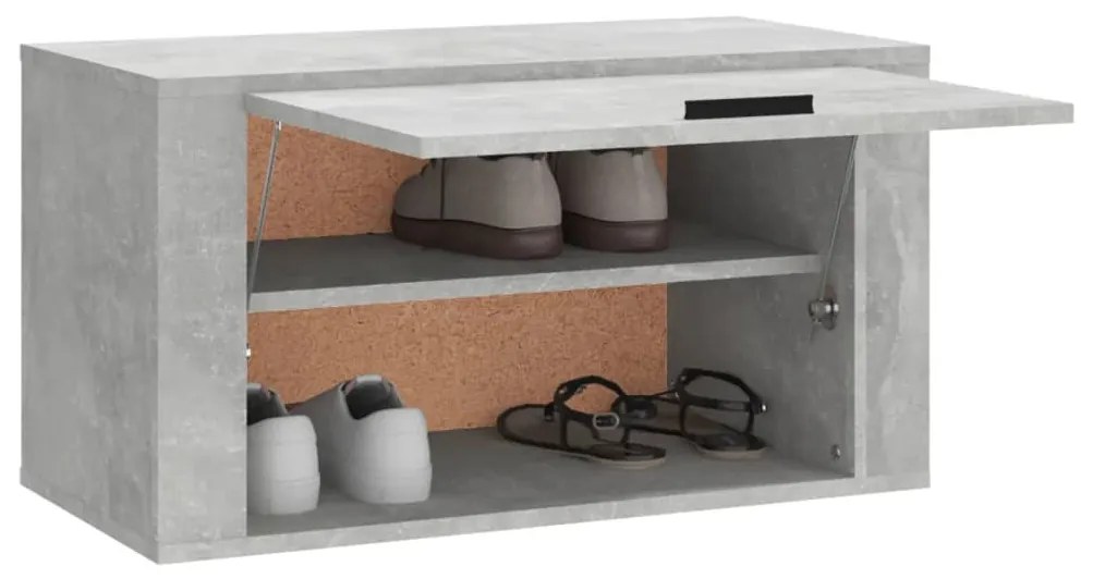 Pantofar de perete, gri beton, 70x35x38 cm, lemn prelucrat 1, Gri beton