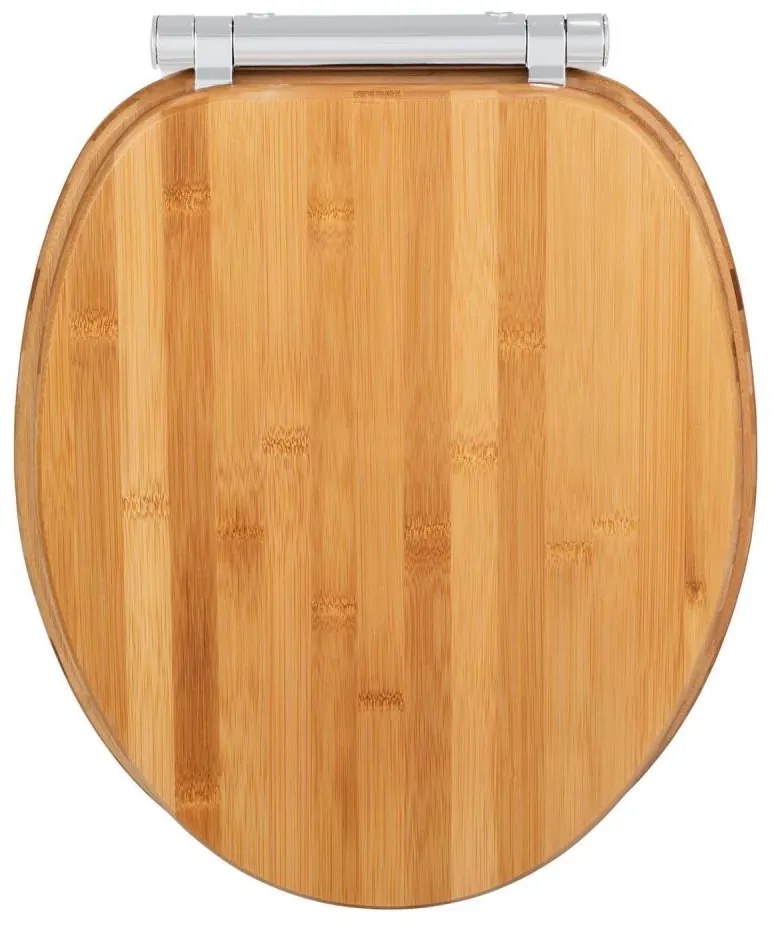 WENKO 25224100 - Capac WC BAMBOUSA, 34,5 x 40,5 cm, maro/argintiu