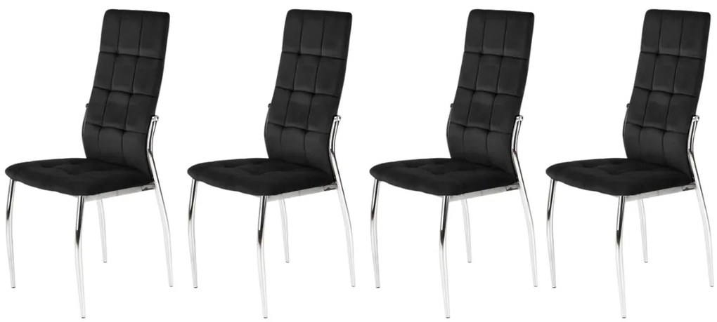 Set 4 scaune K416 velvet negru