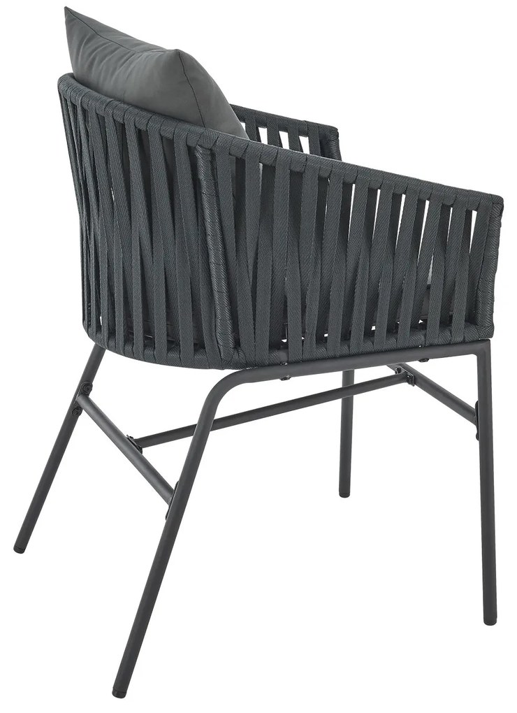 Fotolii din răchită cu perne 2 buc, gri închis