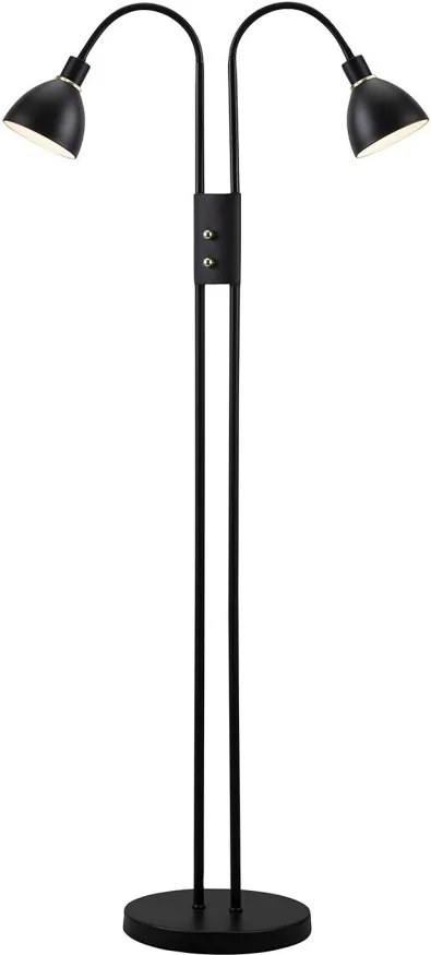 Lampadar Ray VI otel, negru, 2 becuri, 230 V