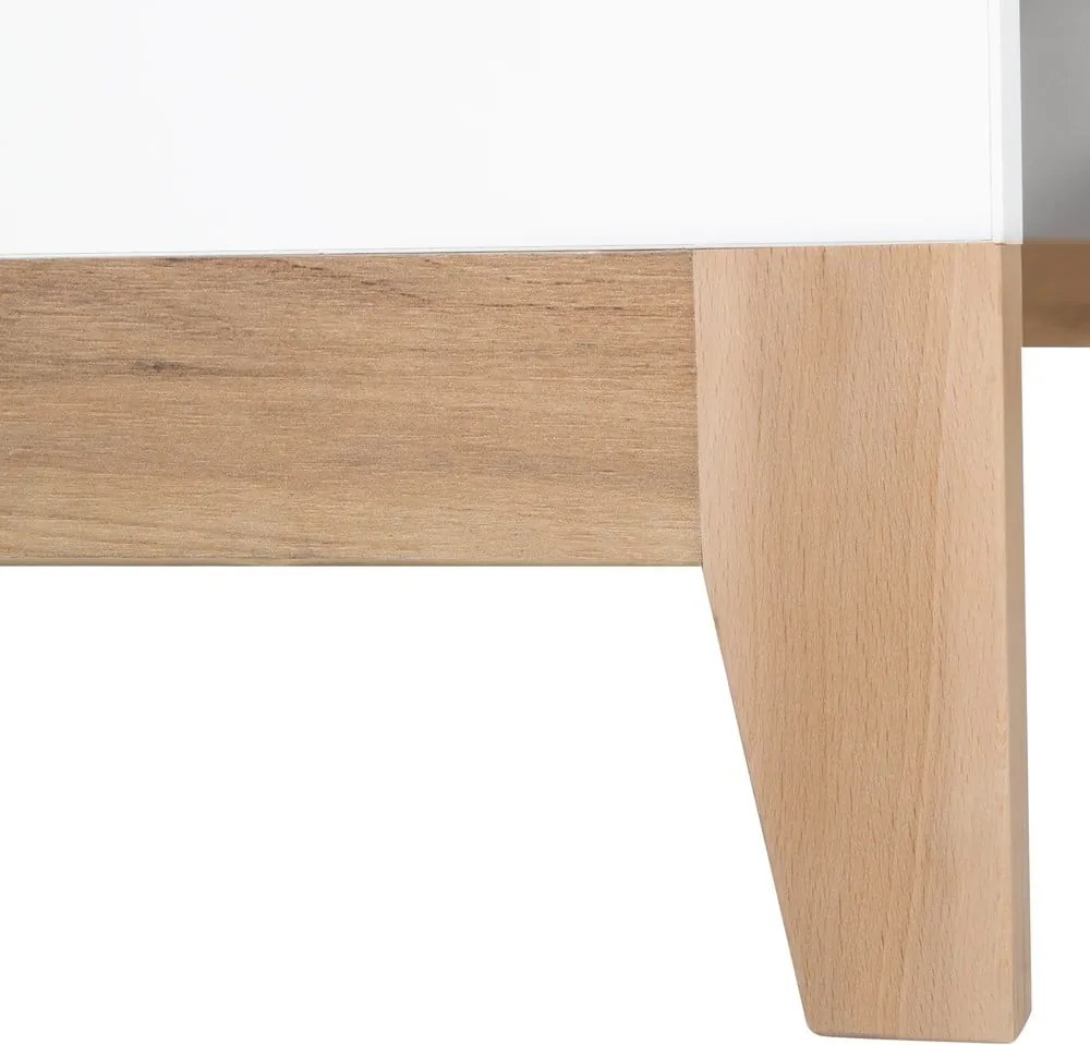 Pătuț alb-natural din lemn masiv de fag 70x140 cm Finn – Roba