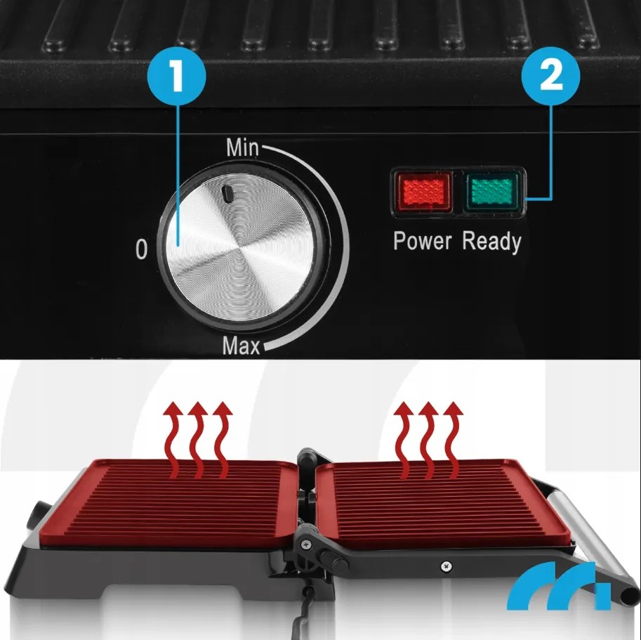 Grătar electric și aparat de făcut sandvișuri MALTEC SM3000W 2200W