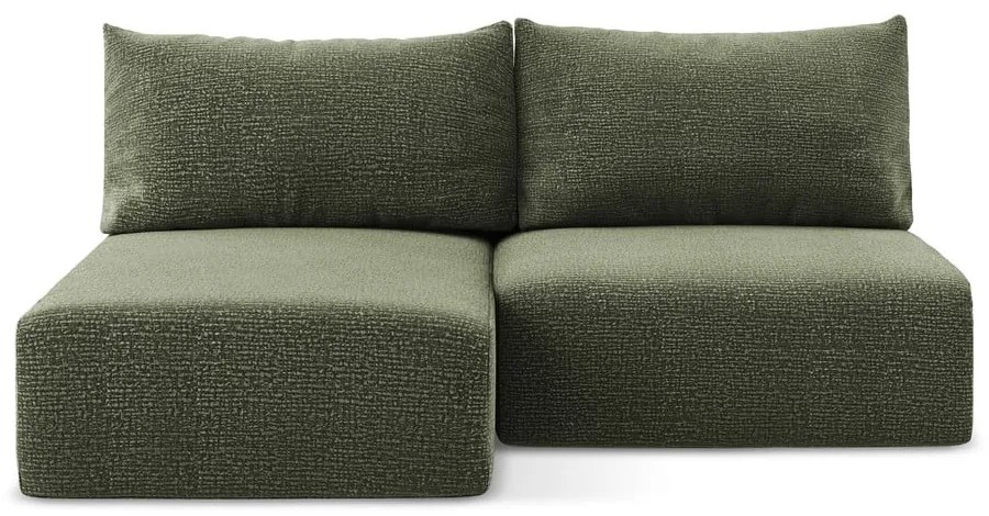 Colțar verde extensibil/cu spațiu de depozitare (cu colț pe partea stângă) Kalena – Makamii