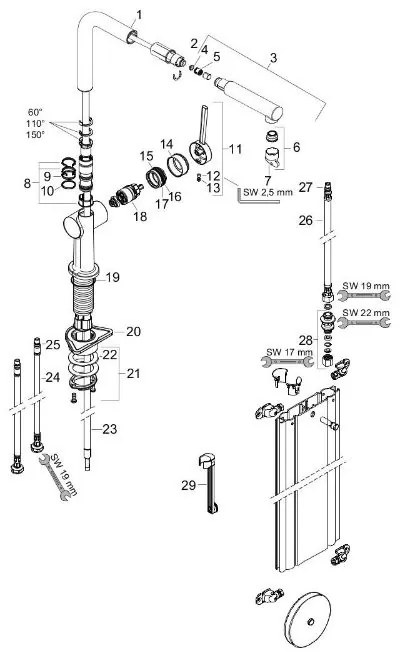 Baterie de bucatarie monocomanda cu pipa extractabila, sBox, Hansgrohe, Talis M54 270, negru mat