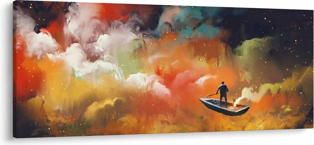 Tablou - Om navigând prin spațiu (120x50 cm)