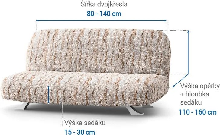 Gaico Huse bielastice OCEANO NOU bej 2fotoliu cu manere de lemn (l. 80 -140 cm)