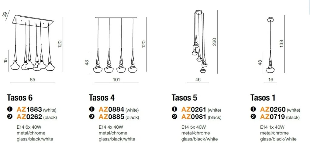 Pendul modern Tasos 1 white
