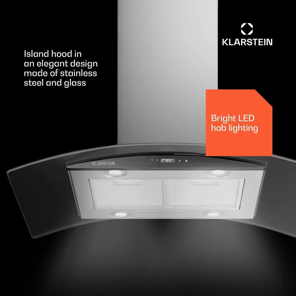 Klarstein Hota, Colette, 90 cm, 600 m³/h, clasa energetică A, oțel inoxidabil, argintie