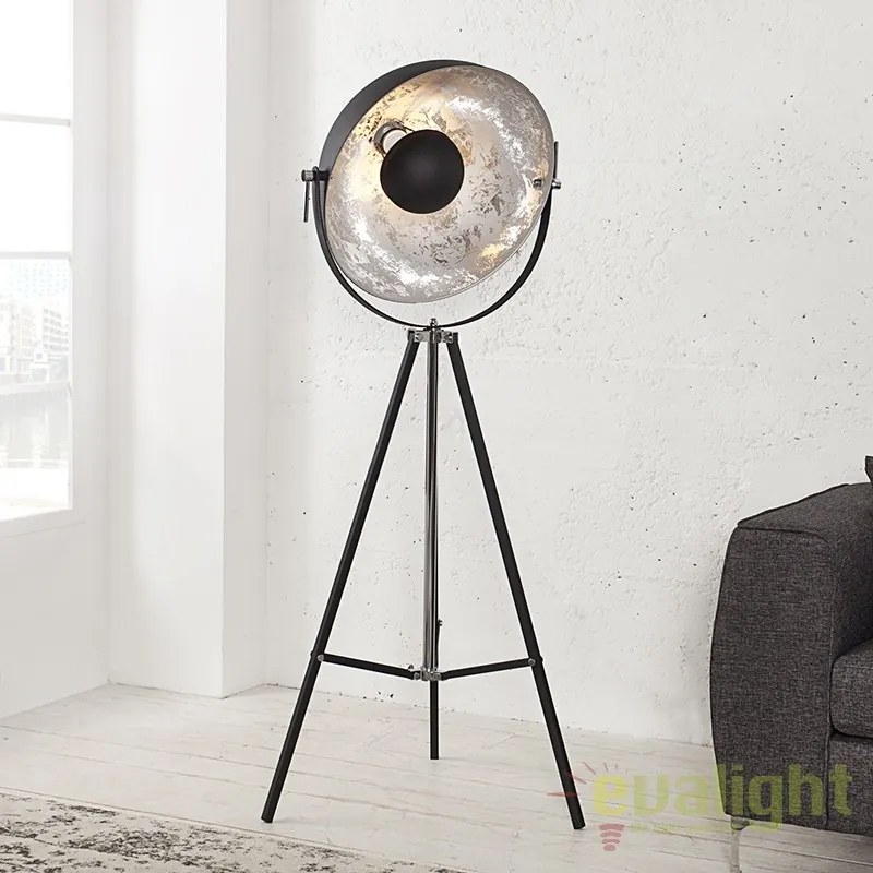 LAMPADAR deosebit in stil RETRO BIG Studio negru/ argintiu A-36562 VC