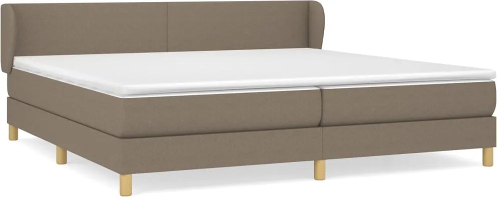 vidaXL Pat box spring cu saltea, gri taupe, 200x200 cm, textil