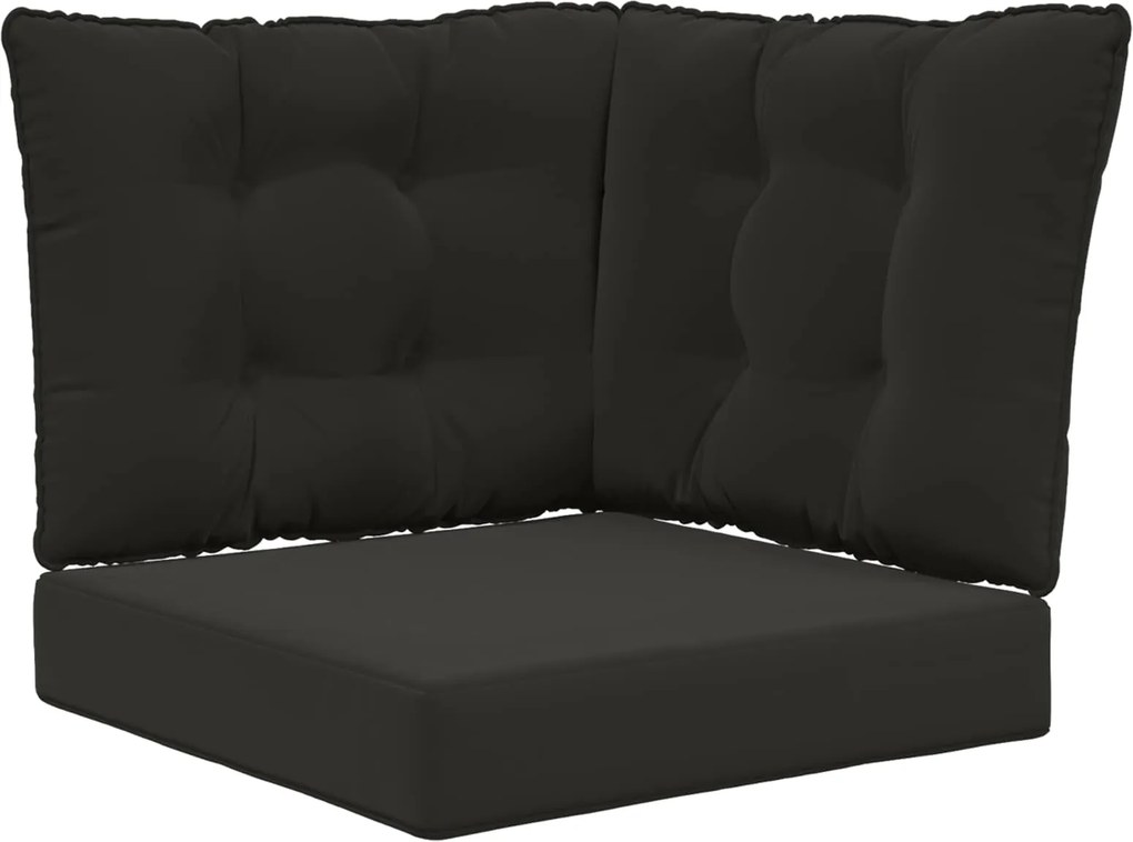 vidaXL Perna pentru canapea de exterior 3 pcs Negru Poliester