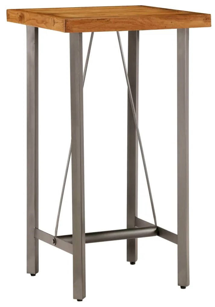 245803 vidaXL Masă de bar, lemn masiv de tec reciclat, 60 x 60 x 107 cm