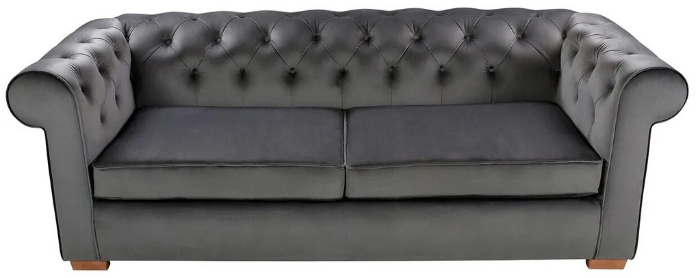 Canapea extensibila Oxford Chesterfield, 88x216x75 cm, 3 locuri, Antracit