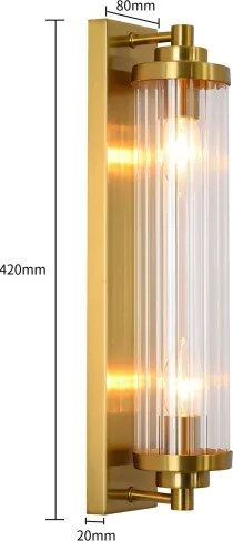 Aplica de perete LORENZO 2xE14/40W/230V, finisaj auriu