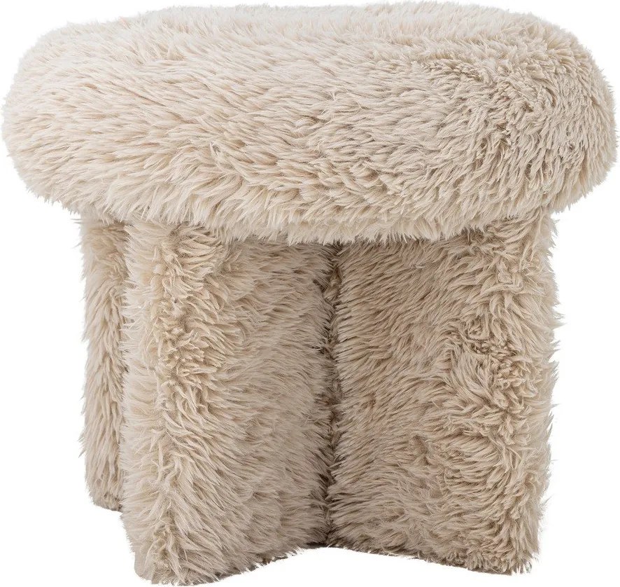 Puf bej cu tapițerie din blană artificială Frikka – Bloomingville