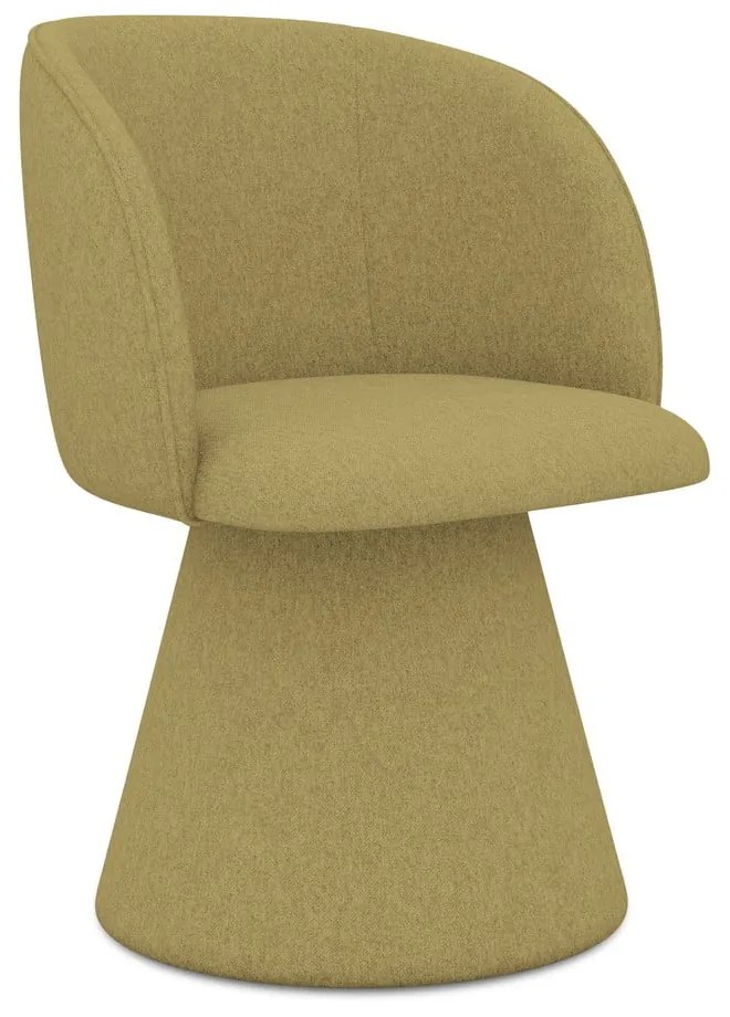 Scaun de sufragerie galben muștar tapițat Maia – Makamii