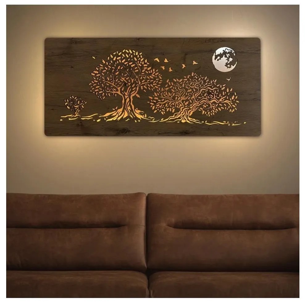 Li-Go 5042/DUB2 - Decorațiune LED de perete, 24 W, 230 V, 110 x 50 cm, stejar/trei stejari