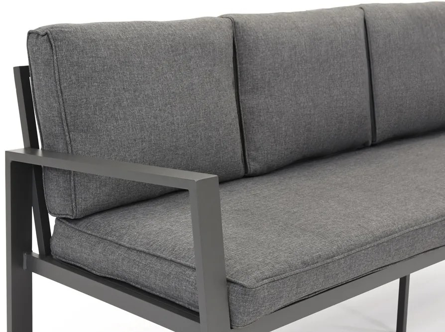 Canapea cu trei locuri Zakintos din aluminiu antracit Garden Point