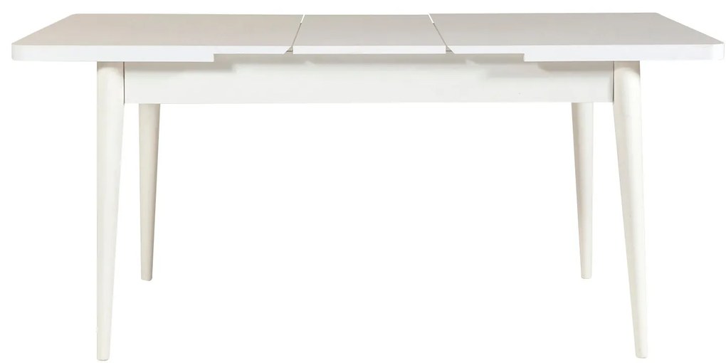 Masă de sufragerie extensibilă cu 2 scaune și bancă Vlasta (alb + antracit). 1073068