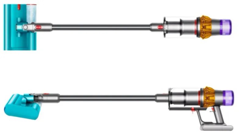 Aspirator vertical Dyson V15S Detect Submarine 448798-01, 660W, 0.77 l, 60 min autonomie, Senzori, 4 moduri, LCD, Gri / Albastru