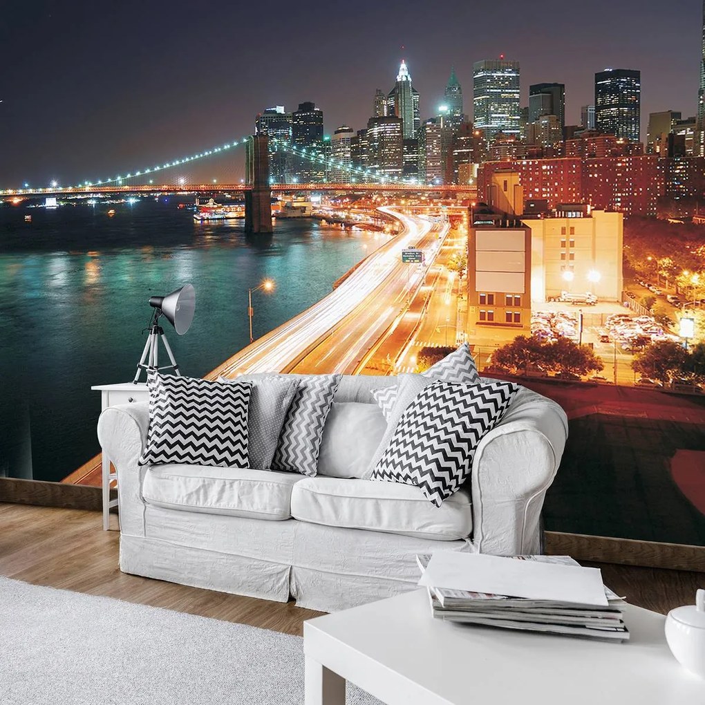 Fototapet - New York City Urban Brooklyn Bridge (254x184 cm)