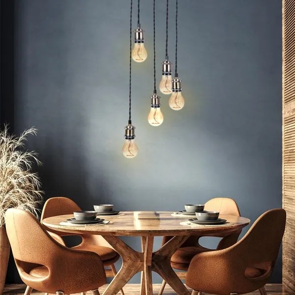 Cablu de alimentare 5xE27/60W/230V bronz