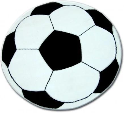 Covor copilăresc Happy - rotund Fotbal alb negru cerc 80 cm