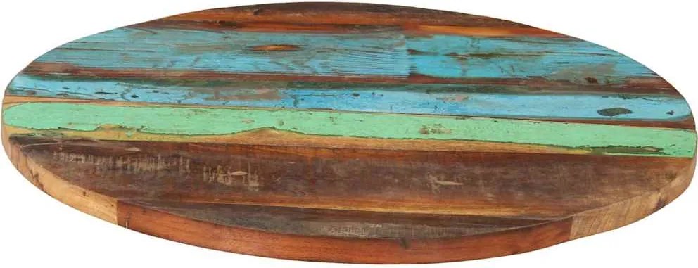 Blat de masă rotund, 60 cm, lemn masiv reciclat, 25-27 mm