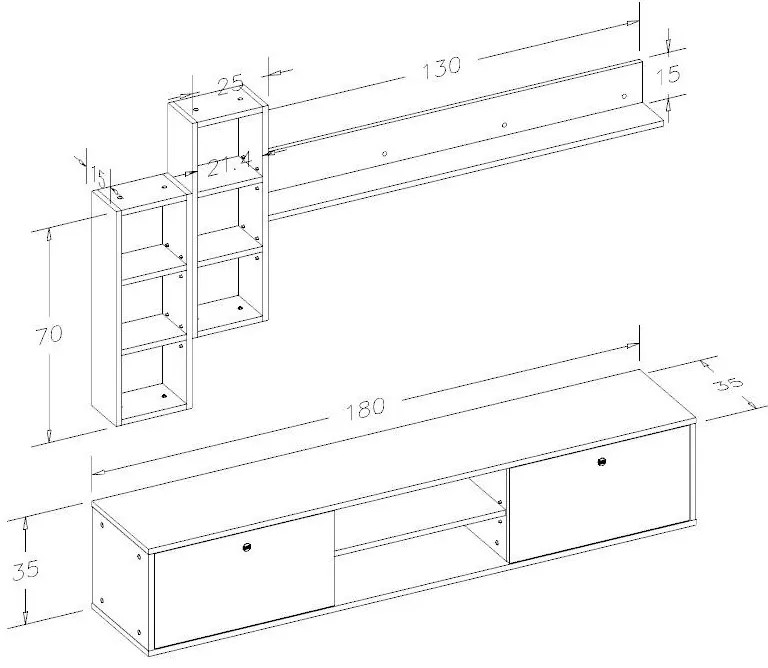 Mobilier living Erico (Pin atlantic) . 1102086