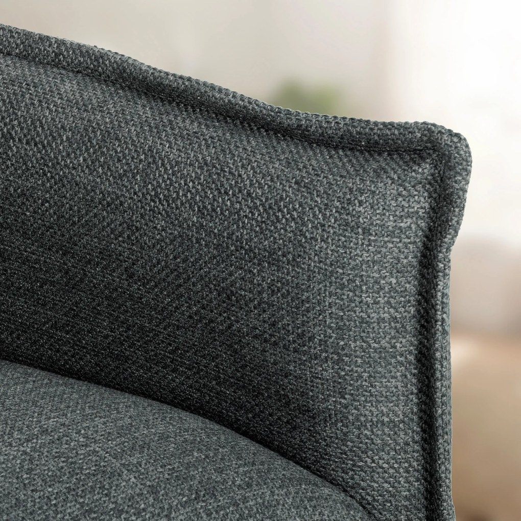 HOMCOM Canapea 2 locuri, canapea de living modernă 131 cm cu șezut căptușit, perne cu arcuri, țesătură tip in, gri închis | Aosom Romania