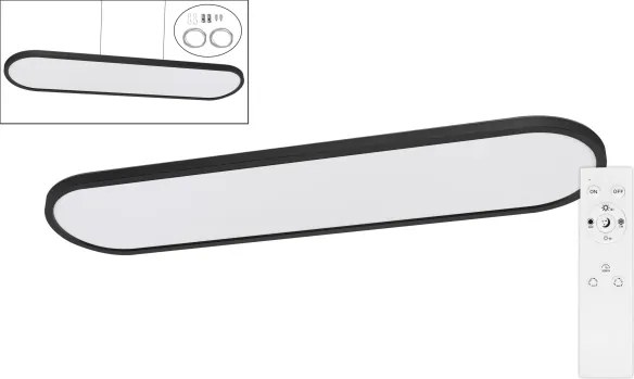 Top Light -LED plafonieră/suspensie OVAL LED/36W/230V 3000-6500K negru + telecomandă