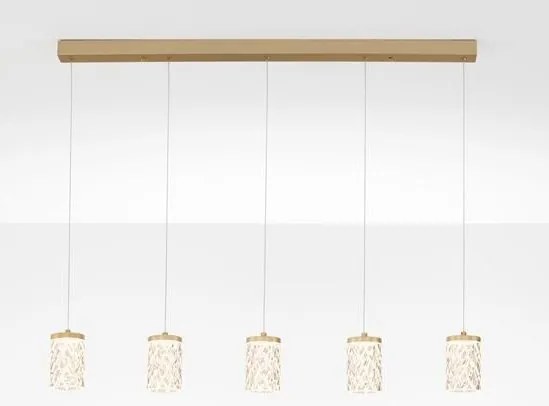 Lustra aurie cu 5 pendule LED PHOS